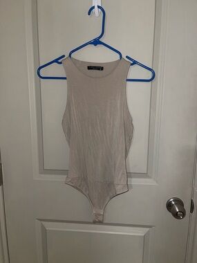 Final Touch Beige High-Neck Bodysuit